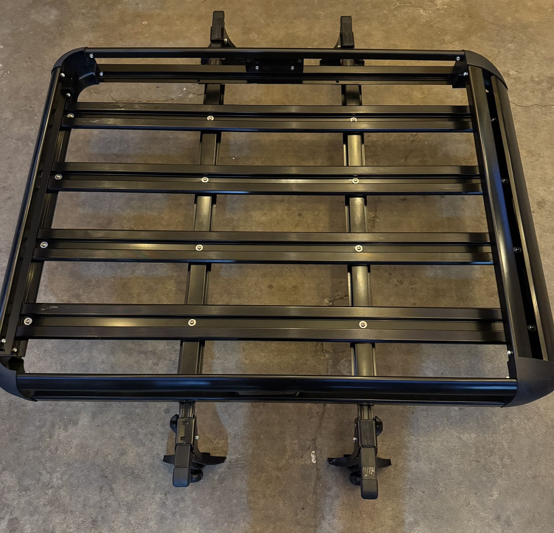 LA Zona Auto Parts 50 by 38 Black Roof Rack luggage raca para equipaje maletas cargo camping universal Negra