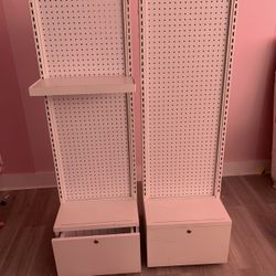 White Rolling Gondola Shelve, Cabinet 