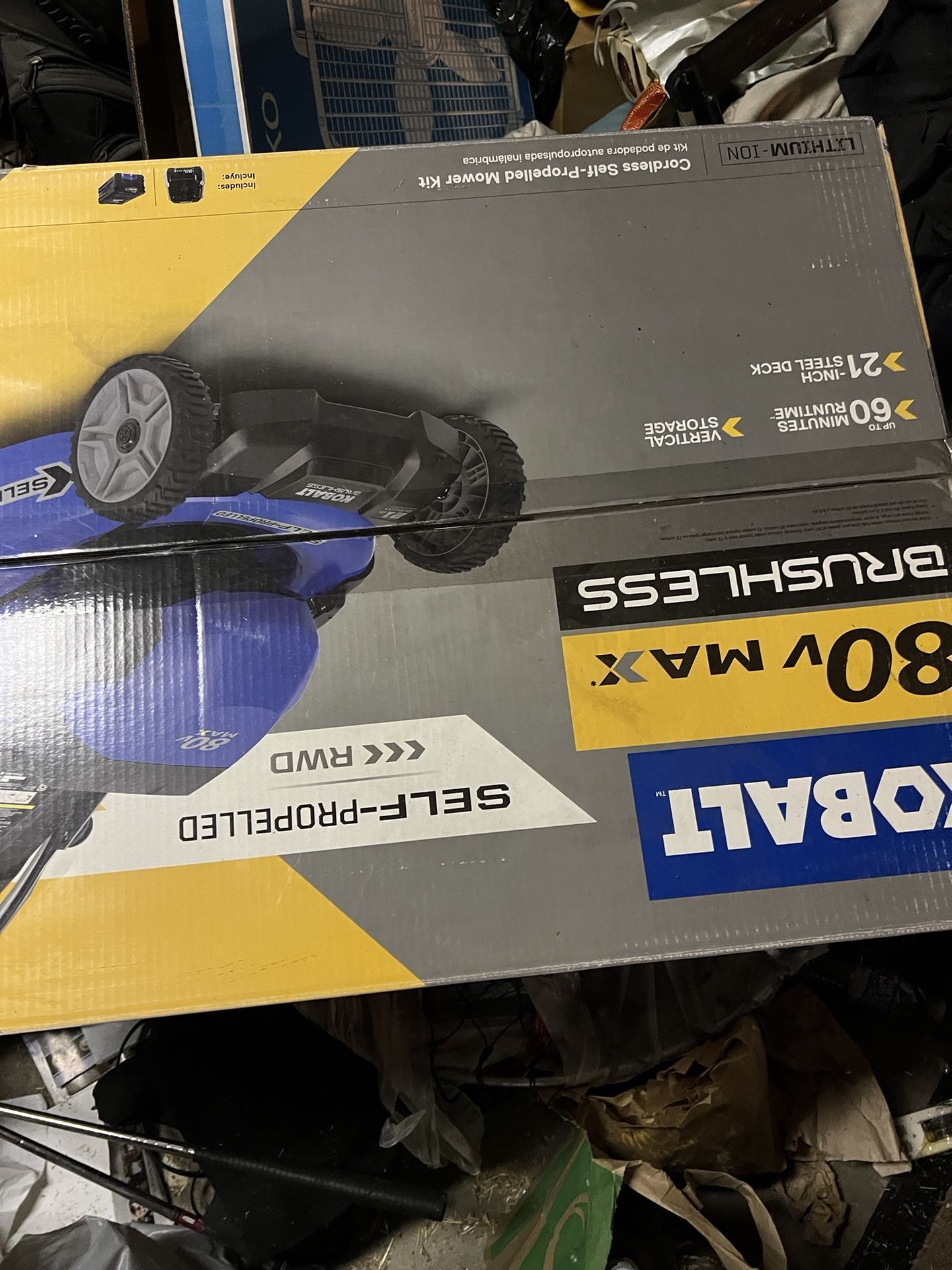 Kobalt Brushless Self propelled Lawn Mower With Battery And Charger
