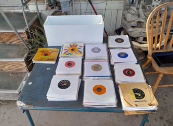 Vintage 50’s-80’s Assorted Vinyl 45 rpm Music Records By Various Artists w/Sleeves. L@@K!