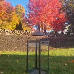 XLarge Brown Metal Lanterns Rustic Candleholders Pottery Barn Styld