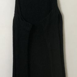 Black knit  soft sweater 100% acrylic high neck shoulder cut long sleeves .L
