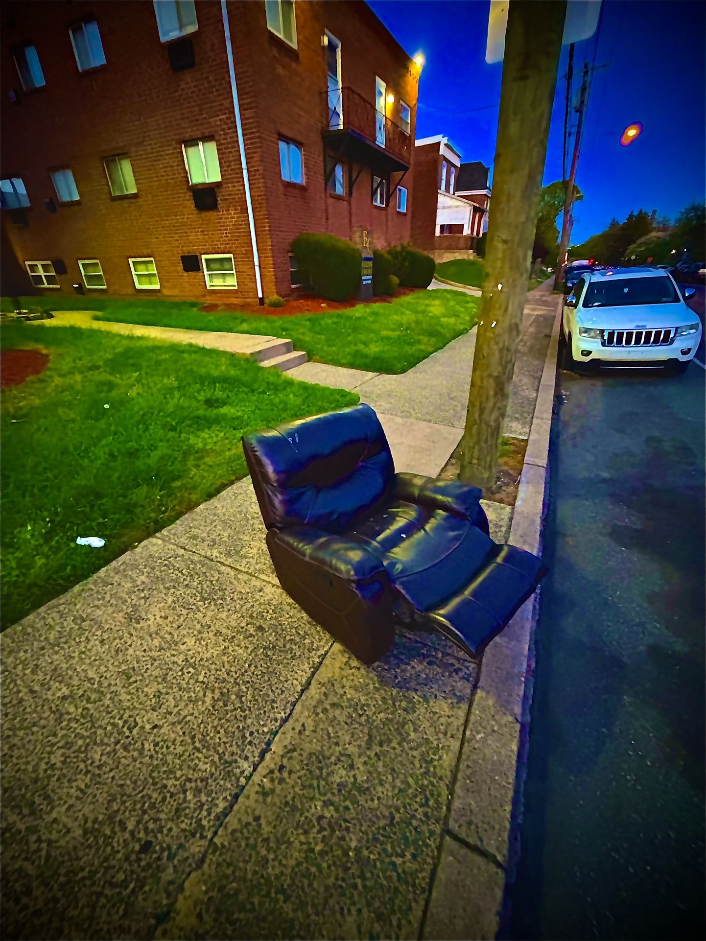 Luxury oversized brown leather recliner And Rocker