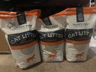 Spiffy Paw Cat Litter Clumping 15lbs - 3 bags - New 
