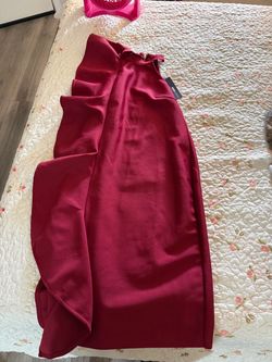Red ruffled dress