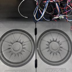 2x KICKER 46HS10 Hideaway Compact Powered Subwoofers, 10-Inch