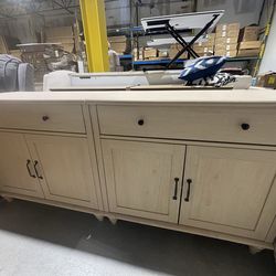 New Sideboard Buffet Cabinet with Storage - 59" Large Farmhouse Buffet Cabinet with 2 Drawers and 4 Doors, Adjustable Shelves, Coffee Bar Wine Bar Buf