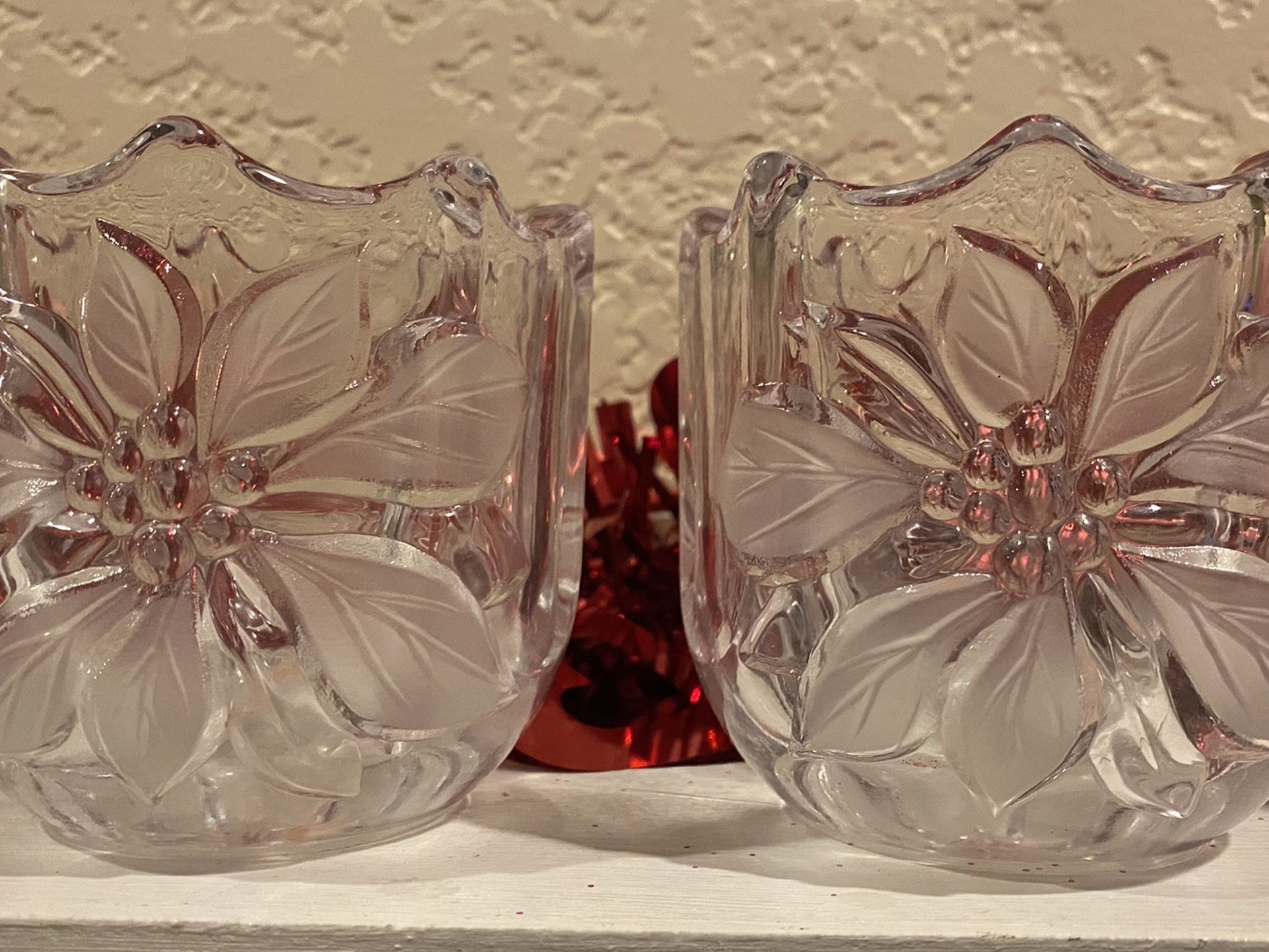 Mikasa Candle Votive Tea light Holders Poinsettia