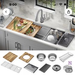 Delta Lorelai 45” L Workstation Kitchen Sink Undermount 16 Gauge Stainless Steel Single Bowl With Two Tier Workflow Ledge 95Ba 132–45S – Ss By 