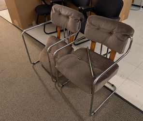 Guido Faleschini for Mariani Tucroma Mid Century Chrome Chair Set Of 2