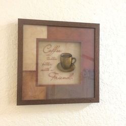 "Coffee tastes better with a friend" frame