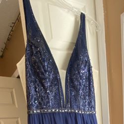 New Navy Blue Boutique Prom Dress 