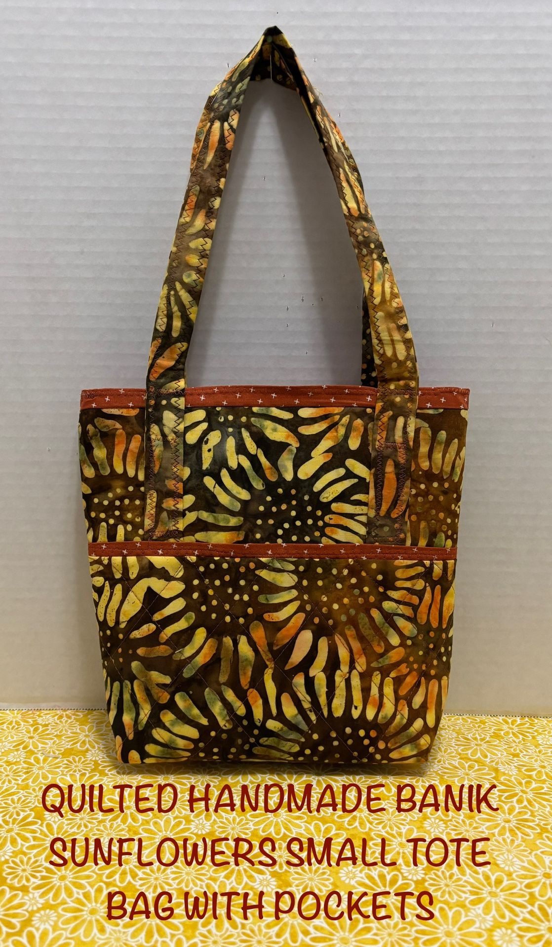 BANIK SUNFLOWERS QUILTED HANDMADE SMALL TOTE BAG