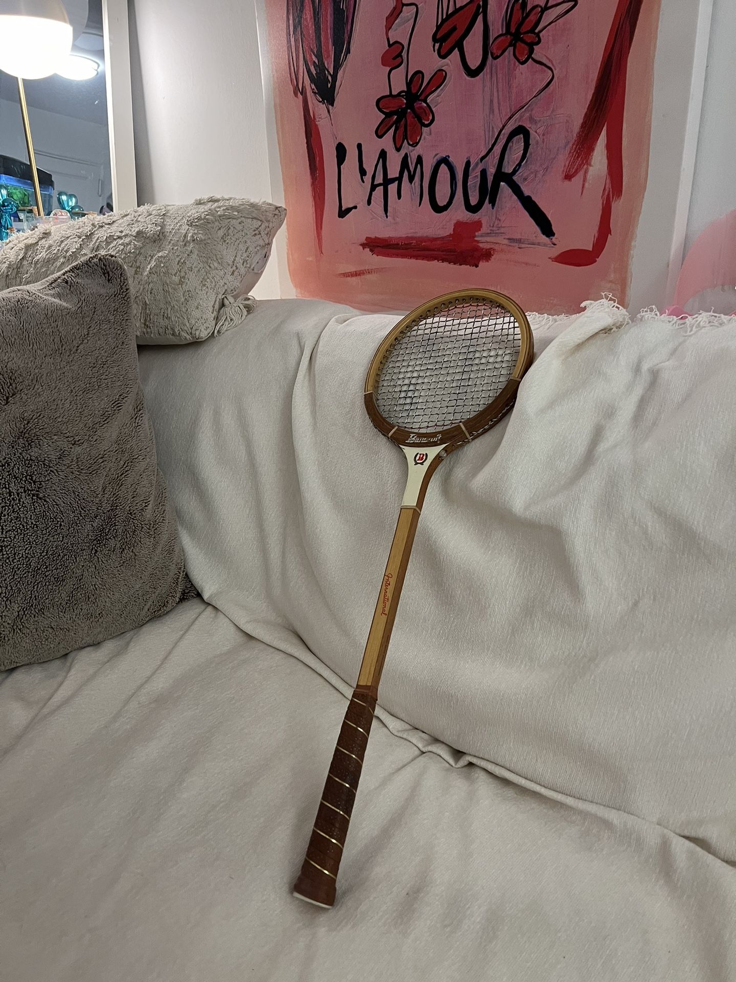 VINTAGE Wooden Bancroft International Squash Racquet Made In Japan.