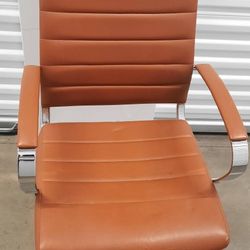 Orange Leather Computer Chair 