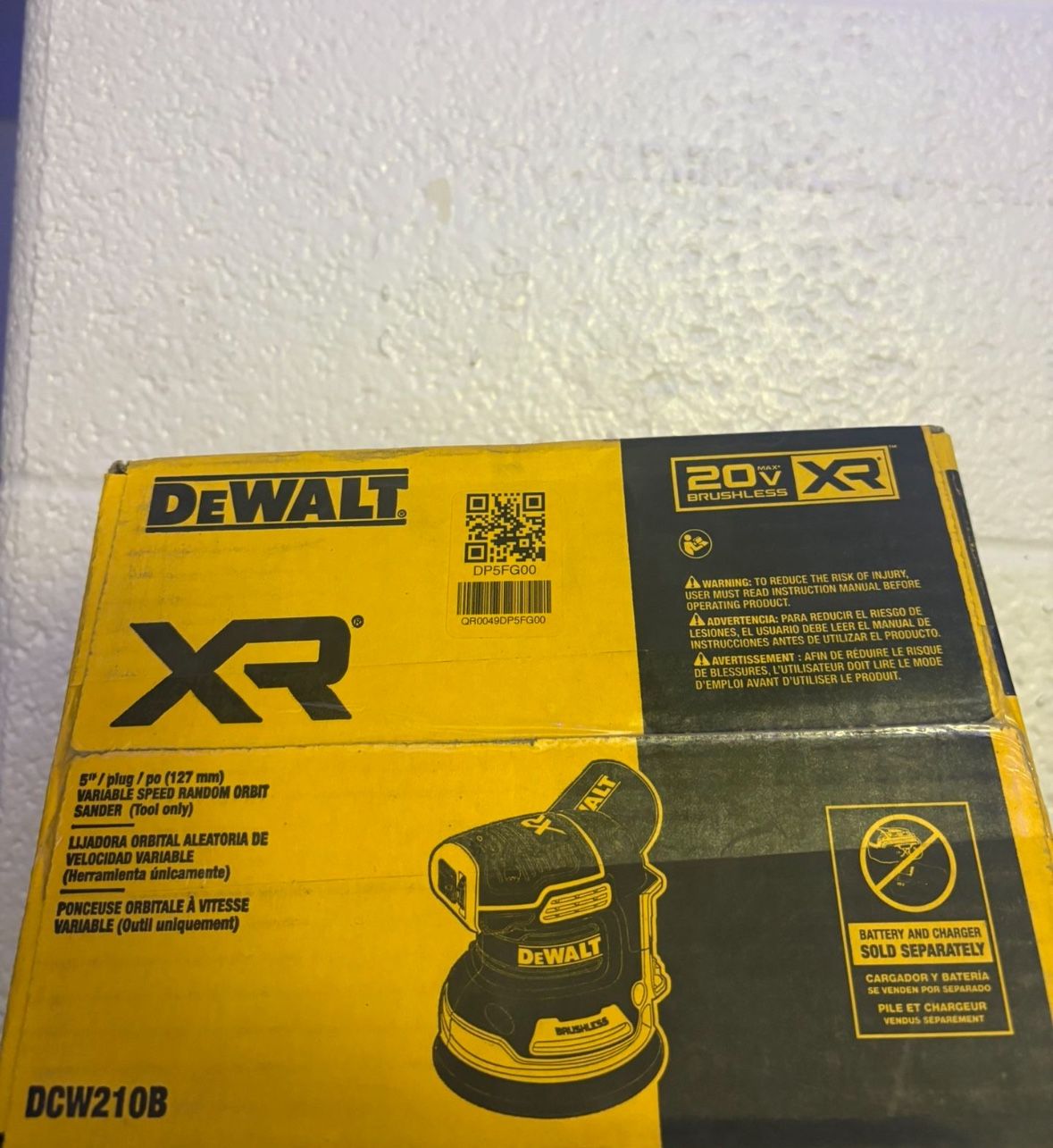 Dewalt XR 20V Brushless Variable Speed Random Orbital Cordless Sander