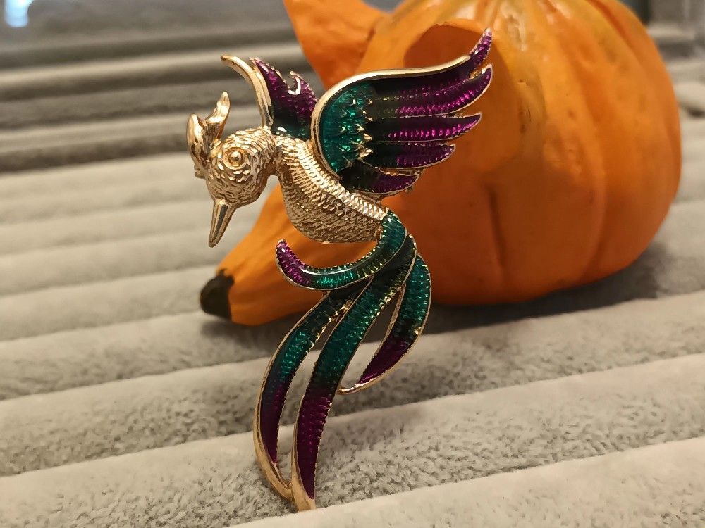 Flying Bird Phoenix Classic Unique Exquisite Enamel Brooch Pin Jewelry