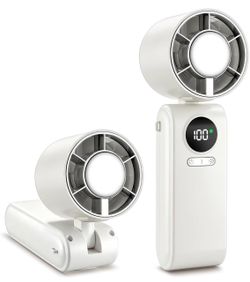 Portable Handheld Turbo Fan, 3-in-1 Personal Cooling Fan (White) High Speed Turbo Air Tech, Ice-Cold Air Flow, Up to 10Hrs Battery, Portable for Trave