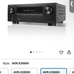 Denon - AVR-X3800H (105W X 9) 9.4-Ch. with HEOS and Dolby Atmos 8K Ultra HD HDR Compatible AV Home Theater Receiver with Alexa - Black WWE 4.5 (244 re