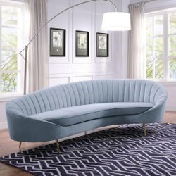 Sofa - Light Grey Velvet - No Credit Needed!