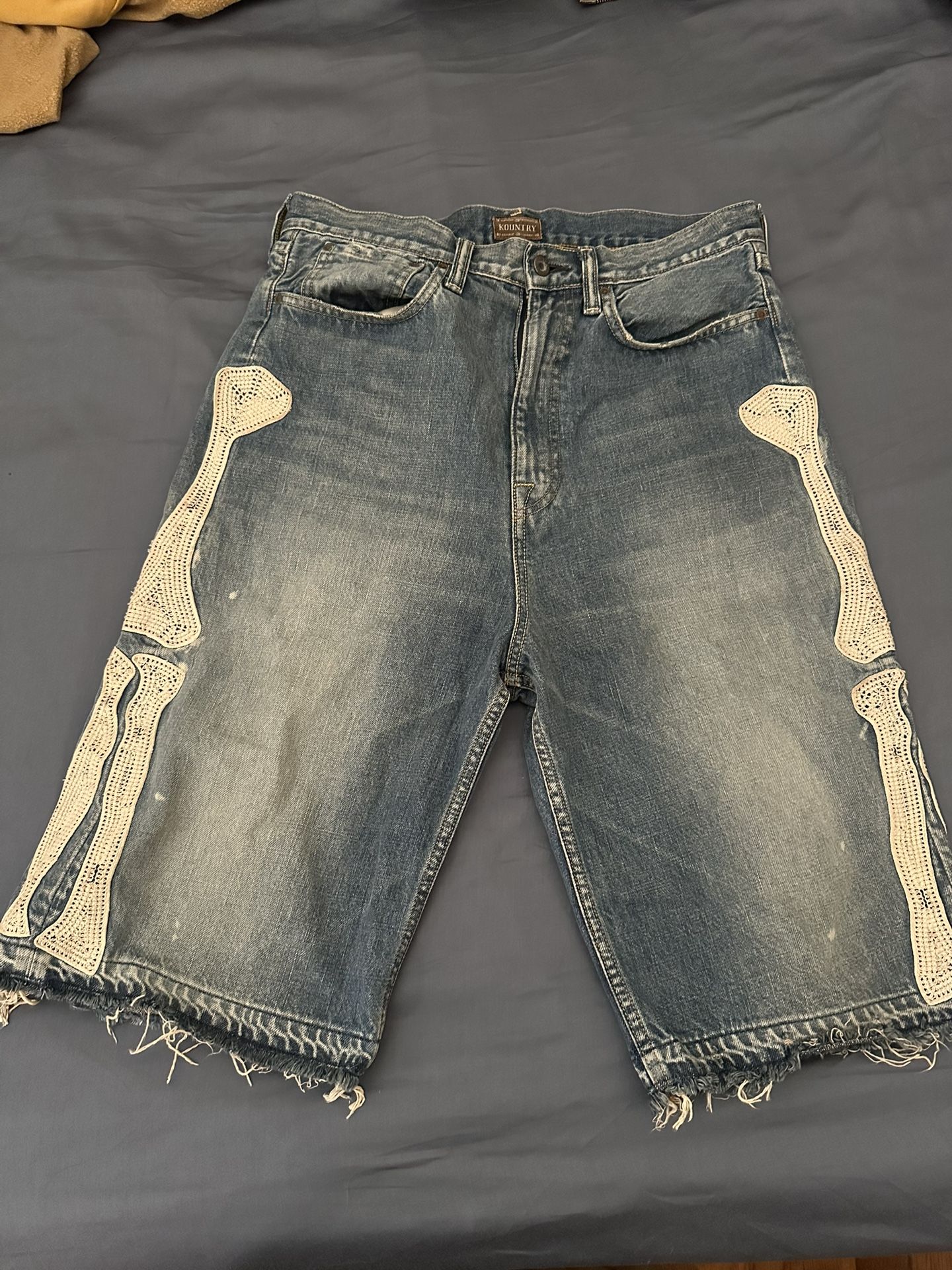 KAPITAL 14oz denim shorts bone Skeleton brand new made in Japan indigo