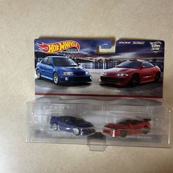 2023 Hot Wheels Premium Car Culture Mitsubishi 2 Pack Lancer Evo VI & 95 Eclipse