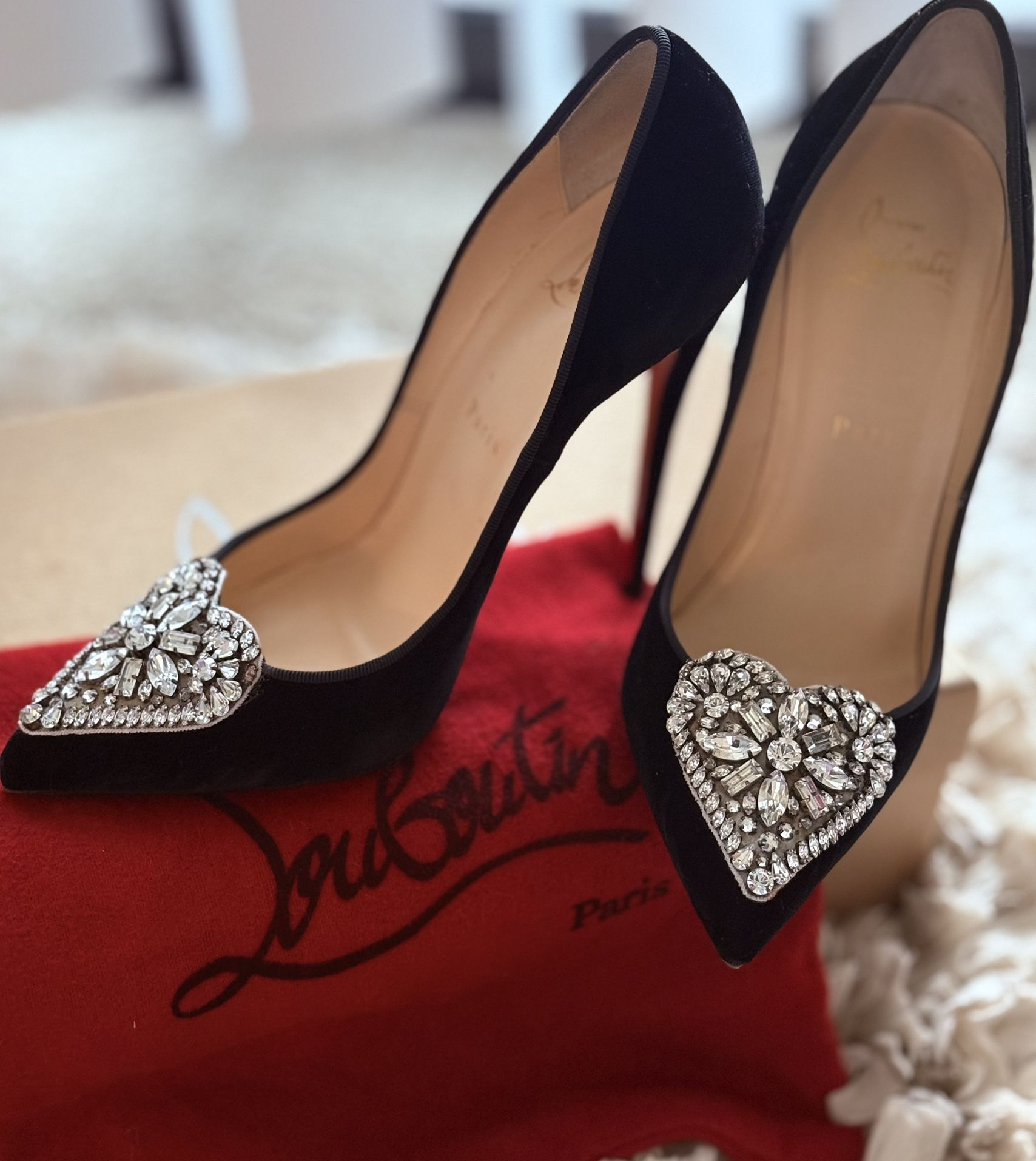 Christian Louboutin Cristacora Crystal Heart So Kate Pumps