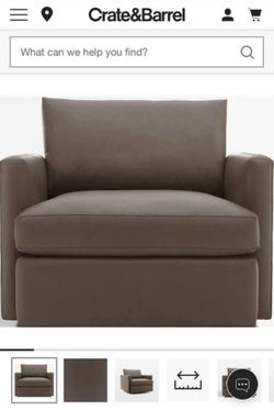 CRATE AND BARREL Leather Swivel Chair: Retail $4500 RH Restoration Hardware
