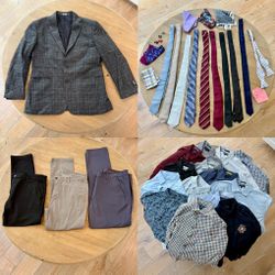Men’s Executive Large Clothing Bundle — Shirts, Blazer, Pants, Ties