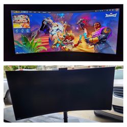 Samsung 34” ViewFinity s65vc curved WQHD Monitor - w/built Speakers & Camera -  DESIGNED for Gaming & Graphic Design - Great Graduation Gift 