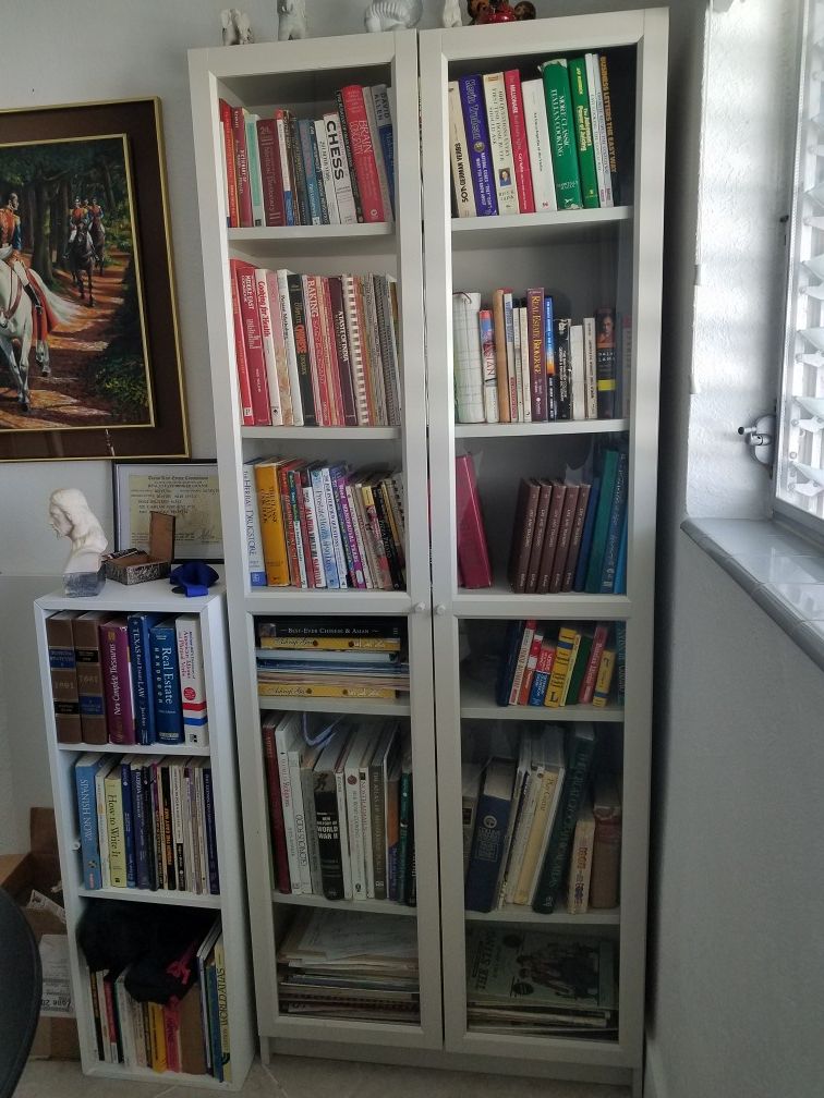 Wooden Bookshelf + 3-Shelf Organizer