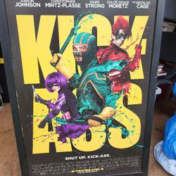 Huge Wood Frame Kick Ass Movie Poster