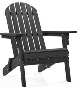 Black Folding Adirondack Chair - 592736