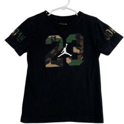Jordan KIDS Big Boys Short Sleeves Woodland Camo 23 Logo Graphic T Shirt SZ  5-6 Years