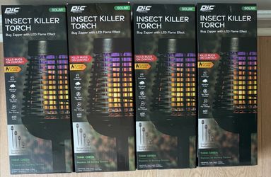 PIC Solar Insect Killer Torch Bug Zapper – Lot of 4