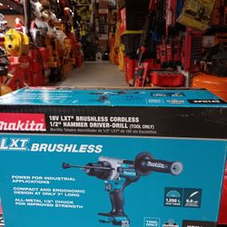 Makita 18V LXT Brushless Cordless 1/2" Hammer Driver - Drill. Tool-Only 