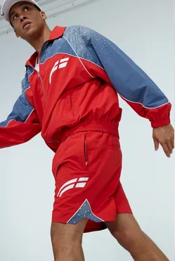 RVS: Cherry/Steel Blue “Astral” Shorts