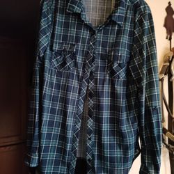 Women's Teal Plaid Button Up Shirt