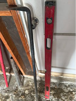 Digging  pry bar, breaker bars  and 4 ft level