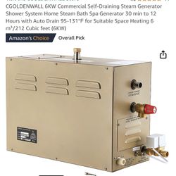  NEW CGOLDENWALL 6KW Commercial Self-Draining Steam Generator Shower System