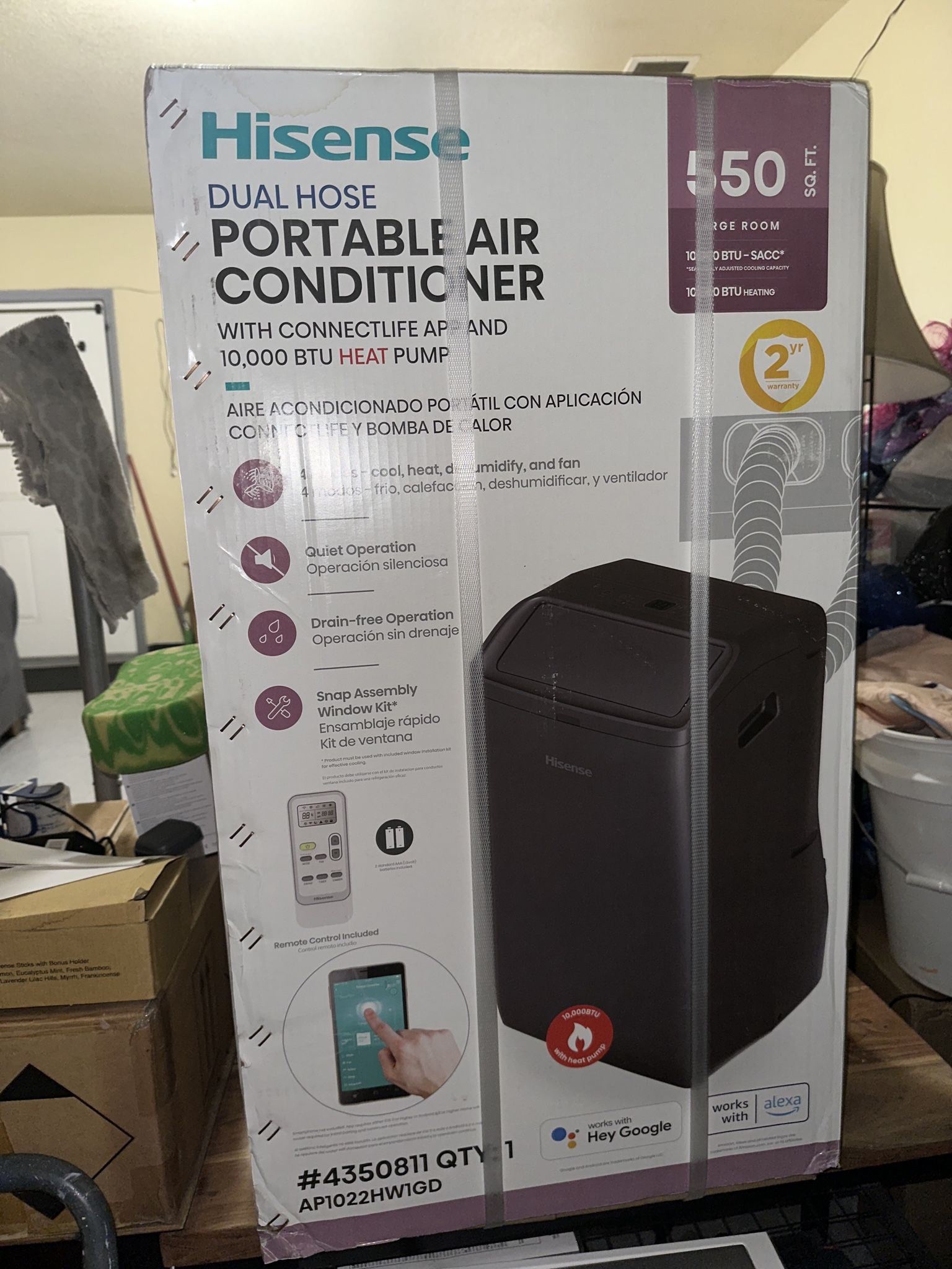 Hisense Dual Hose Portable Air Conditioner 550 sq ft