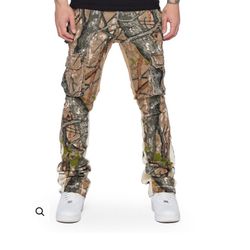 COMMANDER" MOSS GREEN STACKED FLARE JEAN