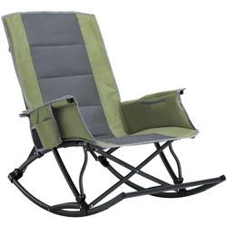 Oversized Camping Chair with Foot Rest 330lbs Heavy Duty Folding Rocking Chair for Outdoor