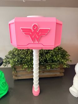 Wonder-woman breast cancer awareness rally hammer