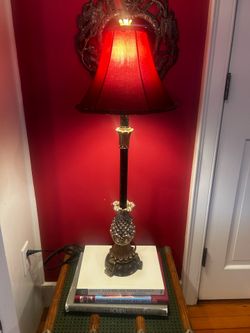 Vintage Hollywood Regency Pineapple Buffet Table Lamp - 30"