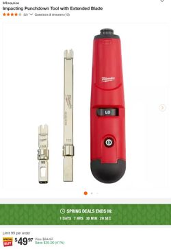 Milwaukee Impacting Punchdown Tool with Extended Blade