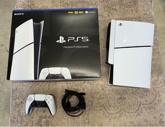 PS5 Slim Digital Edition (Disc-Free) - Complete w/ Box, Controller + Cooling Fan