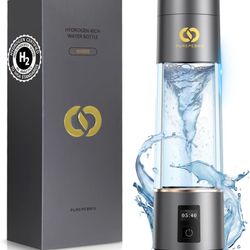 Hydrogen Water Bottle Generator(Grey) - Up to 6360 PPB - Certified H2 Generator- SPE/PEM Technology - - Portable Hydration & Healthy Gift