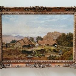 Victorian Oil on Canvas Landscape Attr. William James Blacklock Framed 39x29