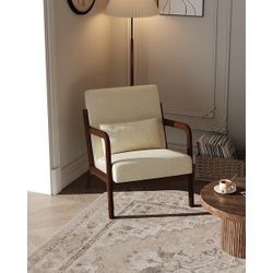 New 2 X Modern Chenille Accent Sofa Chair, Lounge Armchair with Lumbar Pillow for Living Room, Bedroom